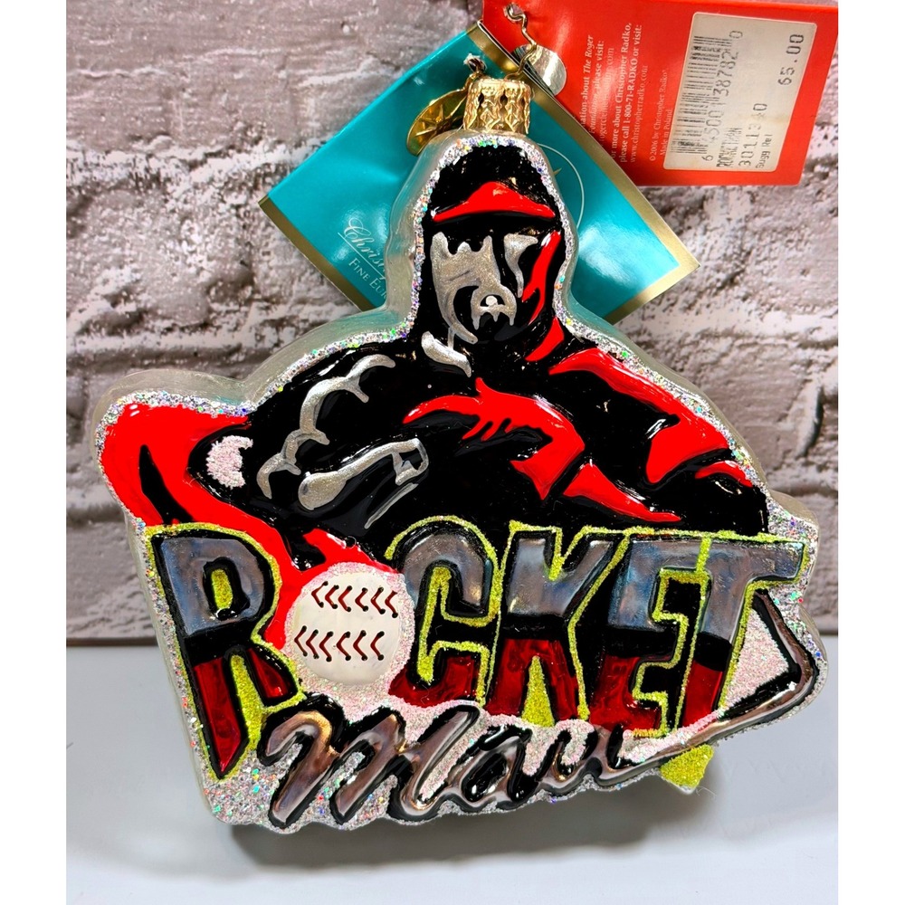 Christopher Radko 2006 Roger Clemens "Rocket Man" Signed Ornament #772 Dillards